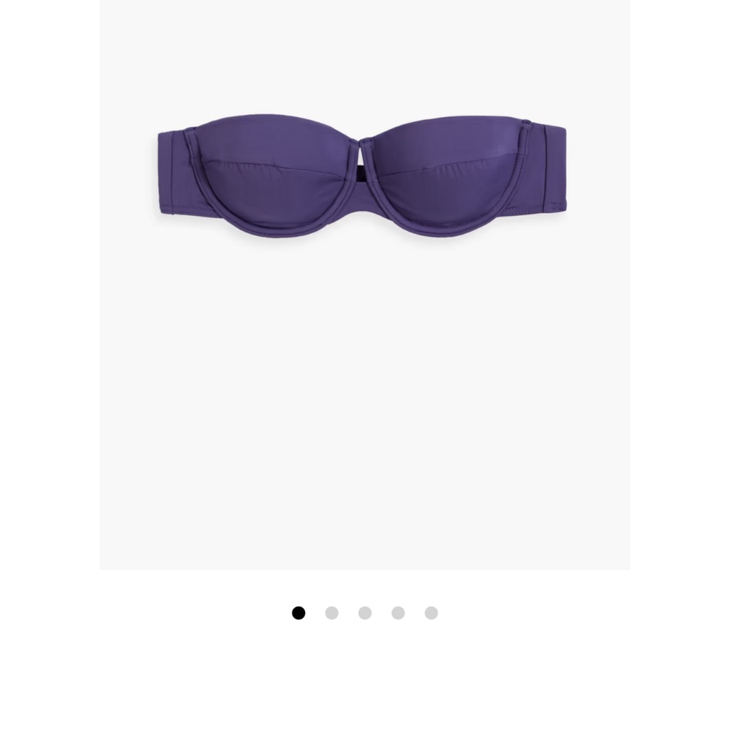 Nwt Zimmerman Strapless Indigo Purple Bandeau Swim Top Msrp $175
